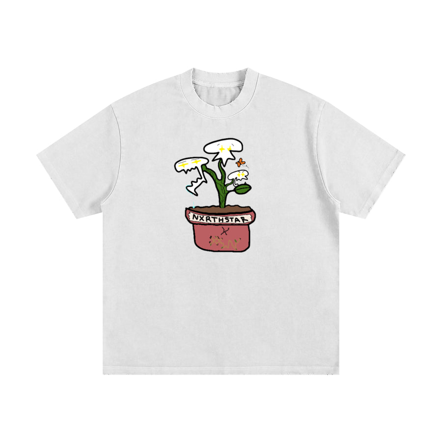 LC Planter Pot Tee in White — heavyweight 100% cotton unisex t-shirt, image 1