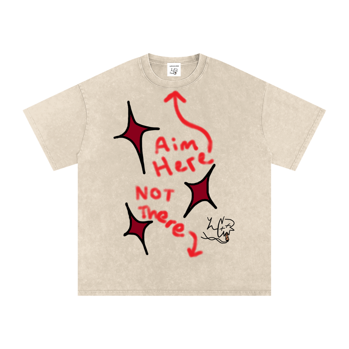 LC Target Practice Tee in Apricot — unisex 100% cotton graphic t-shirt, image 1