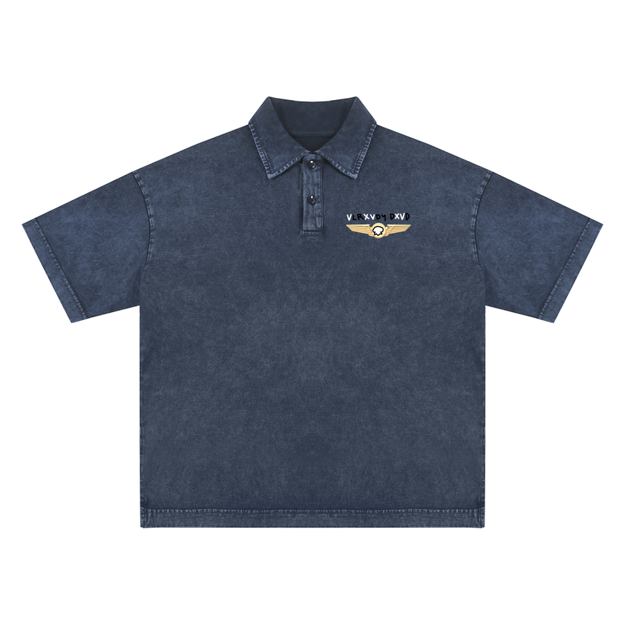 LC Pilot Polo in Royal Blue — heavyweight 100% cotton unisex polo shirt, image 1