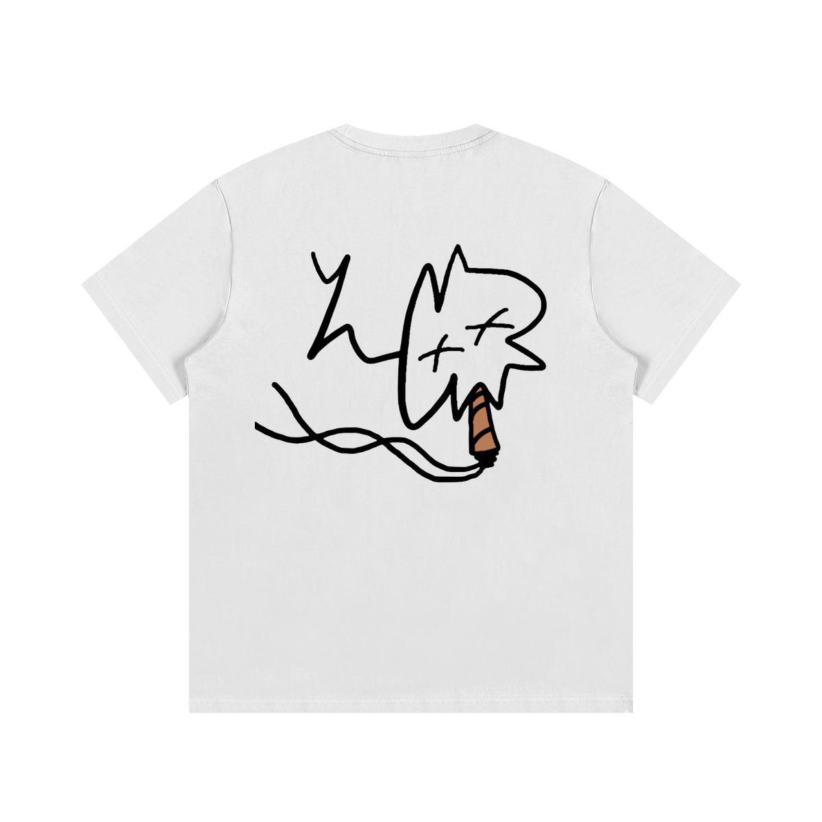 EZ-MIC Cheesy Tee in white — unisex 100% cotton graphic t-shirt, image 2